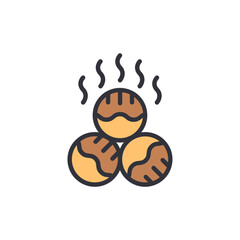 Depiction Of Delicious Steaming Takoyaki Balls On Transparent Background