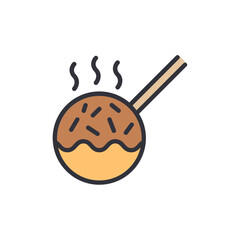 Illustration Of Steaming Takoyaki On A Stick With Transparent Backdrop
