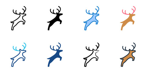 Reindeer icon set multiple style collection 
