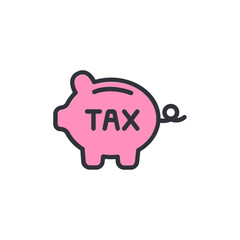 Symbolic Piggy Bank Illustration Representing Taxes And Financial Savings