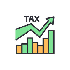 Illustration Showing Growth In Taxation Over Time With Transparent Backdrop