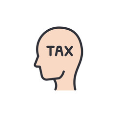 Person's Head Depicting Thoughts About Tax Concepts And Financial Planning