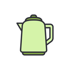 Obraz premium Stylized Green Teapot Illustration With Simple Outlines And Transparent Look