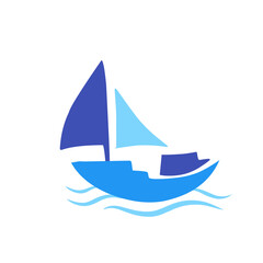 blue ship logo vector