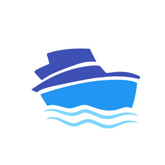 blue ship logo vector