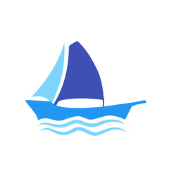 blue ship logo vector