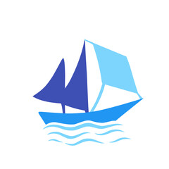 blue ship logo vector