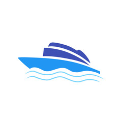 blue ship logo vector