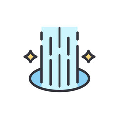 Stylized Cascade With Sparks Symbolizing Freshness And Purity