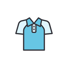 Stylized Polo Shirt Icon With Short Sleeves And Button Design