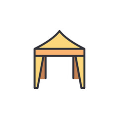 Illustration Of A Tent Or Booth In A Simplified Graphic Style