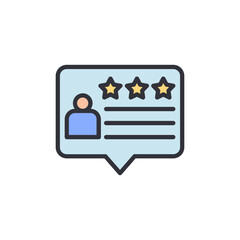 Customer Feedback Rating With Stars And Testimonial In Speech Bubble