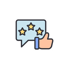 Positive Customer Feedback Concept With Speech Bubble And Thumbs Up