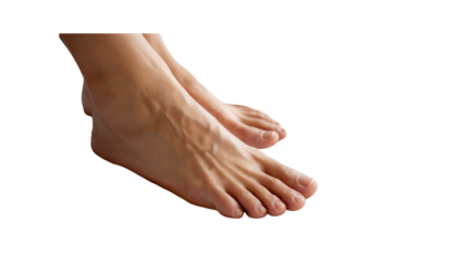 Close-up of Woman's Bare Feet with Visible Veins