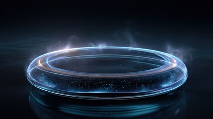 Glowing Blue Circular Light Abstract Background