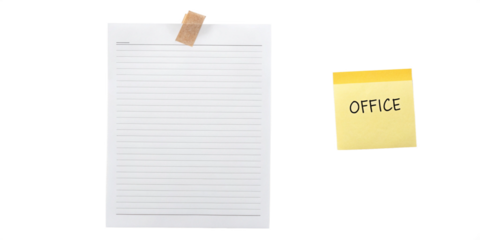 Empty Paper on Wall with Masking Tape on Transparent Background
Blank A4 A3 Paper Note with Tape for Announcement or Message