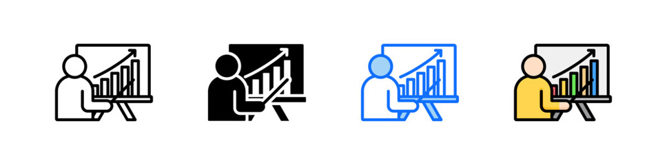 Presentation Icon Set Multiple Style Collection