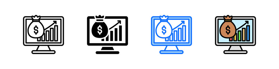 Revenue Icon Set Multiple Style Collection