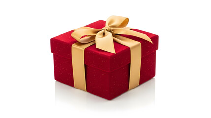 Luxury Velvet Red Gift Box with Gold Ribbon – Elegant Holiday Packaging