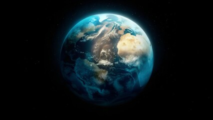 Obraz premium Planet Earth view from space showing continents and clouds