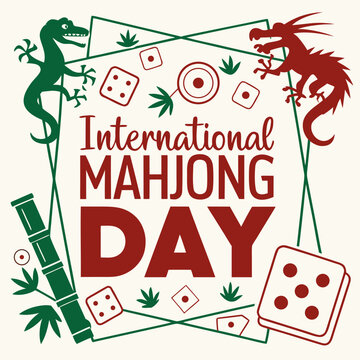 INTERNATIONAL MAHJONG DAY vector illustration
