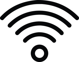 Wi-Fi Connectivity Icon: A clean, minimalist illustration of a wireless internet signal, symbolizing digital connectivity and modern communication in a simple design.