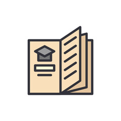 Open Book Depicting Graduation Cap Illustrating Educational Attainment