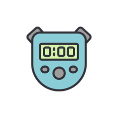 Digital Timer Illustration On Transparent Background For Time Measurement