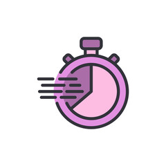Conceptual Illustration Of PInk Chronometer Symbolizing Speed Or Urgency