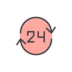 Representation Of Continuous Support With A 24 Hour Service Icon