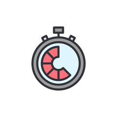 Retro Style Stop Watch Icon With Transparent Backdrop Design