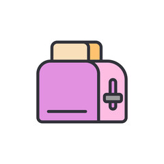 Stylized Toaster Appliance For Kitchen Preparing Breakfast Illustration