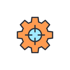 Orange Gear With Crosshair Symbolizing Precision And Mechanical Accuracy