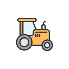 Stylized Yellow Tractor Illustration For Agricultural Or Farming Concepts