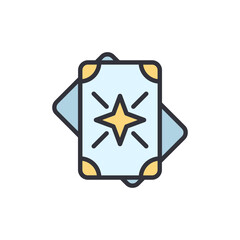 Enigmatic Tarot Card With Star Symbol On Transparent Background