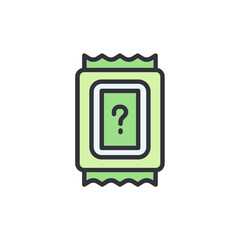 Isolated Ticket Icon With Question Mark Symbolizing Uncertainty And Mystery