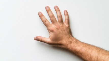 Human hand and forearm on light background
