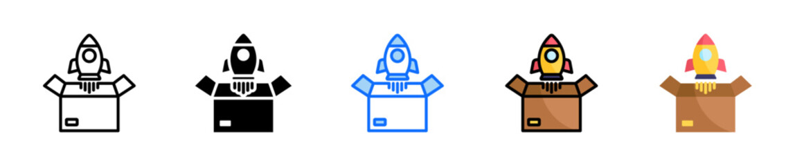 Product Launch Icon Set Multiple Style Collection