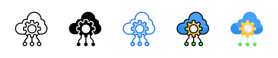 Saas Icon Set Multiple Style Collection