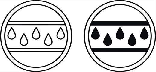 Labels Retains Moisture. Black and White Vector Icons. Sticker For Cosmetics Packaging. Skin Care Concept
