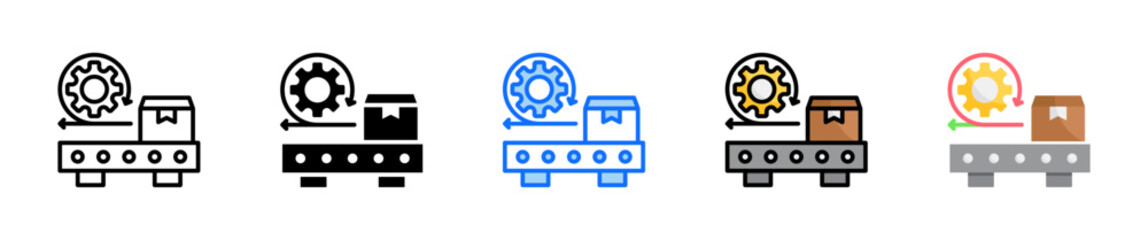 Agile Manufacturing Icon Set Multiple Style Collection