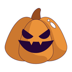 Handmade Orange Pumpkin Icon Illustration
