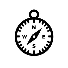 Classic compass icon with directional letters, ideal for maps, navigation, exploration apps, or travel tools.