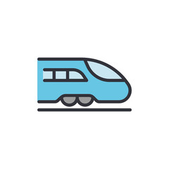 Stylized Blue Modern Train Depicting Future Transportation Technology