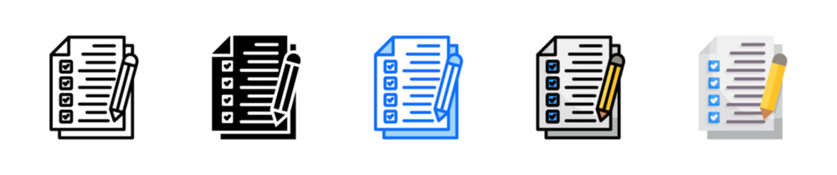 Checklist Icon Set Multiple Style Collection