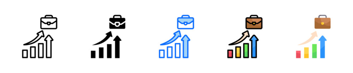Business Growth Icon Set Multiple Style Collection
