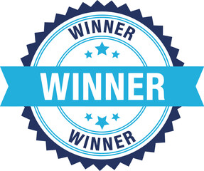 Award ribbon with the word Winner prominently displayed, signifying achievement and victory.