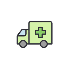 Light Green Ambulance Icon Representing Emergency Medical Service