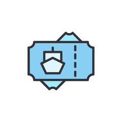 Cruise Ticket Icon Design Element For Travel And Tourism Concepts