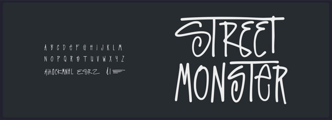 Obraz premium Hand Drawn Urban Style Font Alphabet Vector